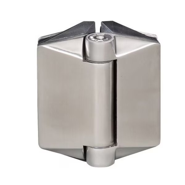 Brushed Stainless Glass-To-Glass Mount Polaris 125 Series Soft Close Gate Hinge, Cr Laurence, Mfr#: P0L180125BS